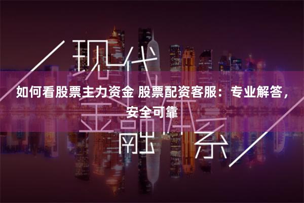 如何看股票主力资金 股票配资客服：专业解答，安全可靠